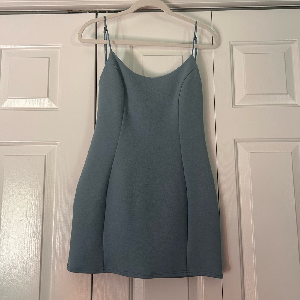 Oh Polly Slate Blue Mini Dress